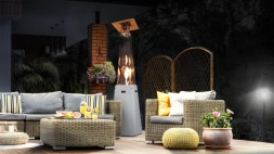 НАГРЕВАТЕЛЬ ДЛЯ УЛИЦЫ НА ГАЗУ UMBRELLA/BS/C/G31/37MBAR/S/ZE - без стоек, черный, с газовым оборудованием