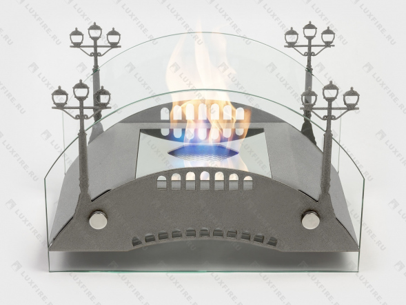 Настольный биокамин Lux Fire &amp;quot;Пушкинский мост&amp;quot; М (серебро)