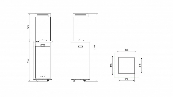 Нагреватель газовый PATIO/LIGHT, сталь с ручным управлением, цвет гранит