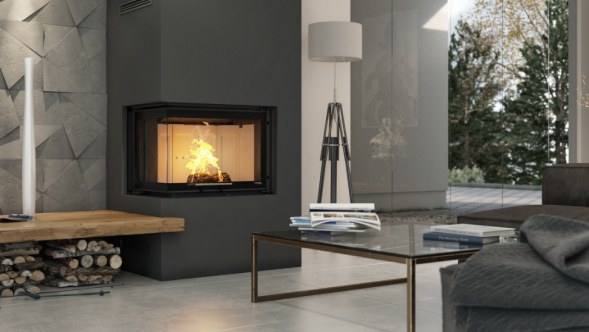 Топка DEFRO HOME INTRA SM BP G, 10кВт, 755/548/498мм, угловое стекло справа, гильотина