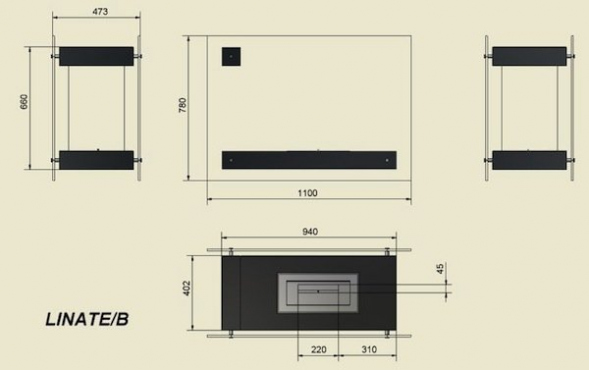 Биокамин Linate/W